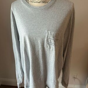Vineyard Vines Men's Heather Gray Long Sleeve Tee